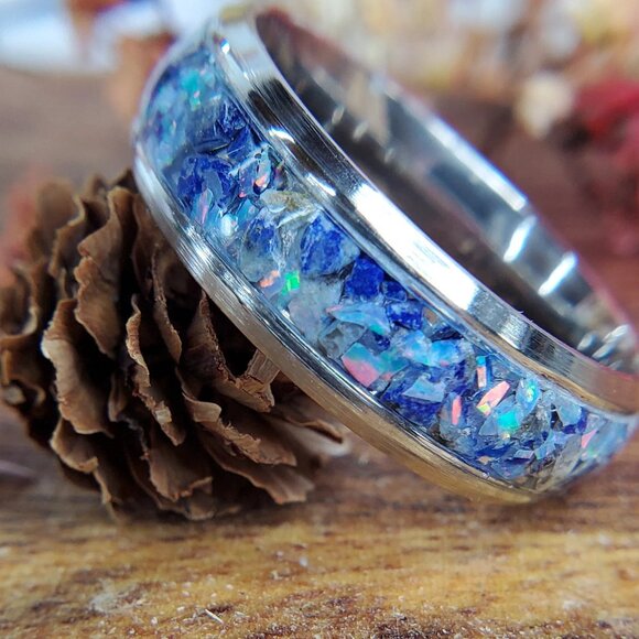 Lapis Lazuli & Blue Opal Ring - Picture 4 of 6